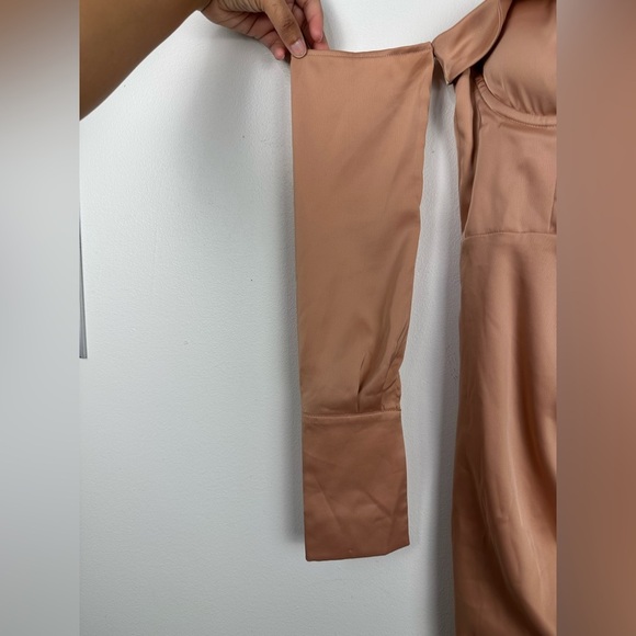 CAMILA COELHO Karin Side Slit Off Shoulder Satin Midi Dress Pink Sz XS - Picture 8 of 11